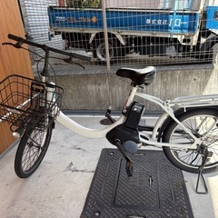 引取り限定 訳有 Santasan 防犯登録付 電動アシスト自転車 207 ホワイト ②
