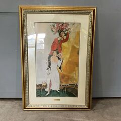 人気ブランド新作豊富 美品『マルクジャガール作』盃をかかげる二重肖像 絵画 人物画 絵画