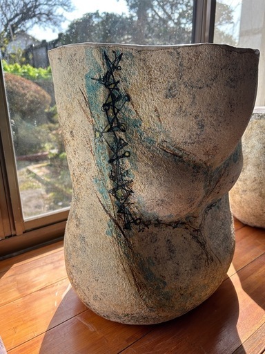 薩摩焼の大きなつぼ壺　陶芸家手作り作品　忠雲窯
