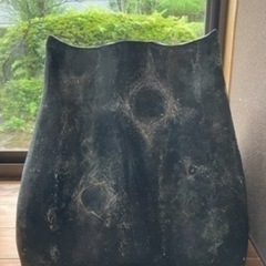 薩摩焼の大きなつぼ置き物　陶芸家手作り作品　忠雲窯