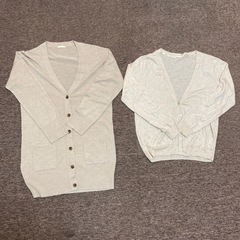 【2枚セット】薄手カーディガンと厚手ロングカーディガン 
