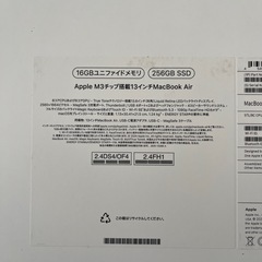 MacBook Air 13インチ　M3チップ　16GB 256GBの画像