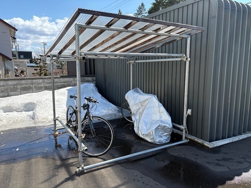単管パイプ　自転車置場　物置