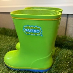 子供用長靴　レインシューズ　16cm  黄緑グリーンの画像