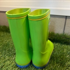 子供用長靴　レインシューズ　16cm  黄緑グリーンの画像