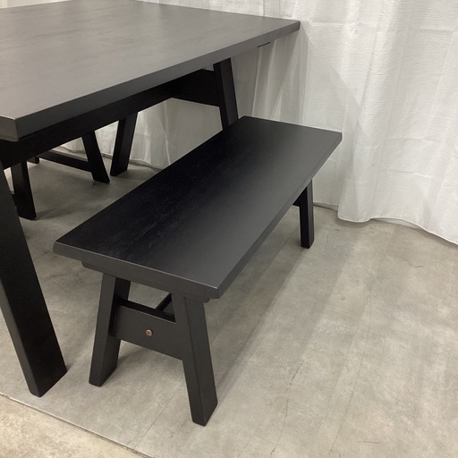 KC-50【新入荷　アウトレット品】和モダンスタイル　ベンチダイニング4点セット　黒 KC-50【新入荷 アウトレット品】和モダンスタイル ベンチダイニング4点