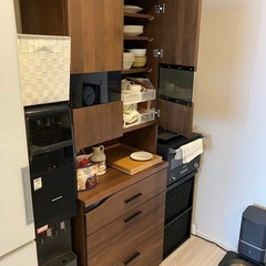 【美品】大川家具・東馬 食器棚 クアトロ 幅70cm（耐震ベルト・説明書付き）の画像