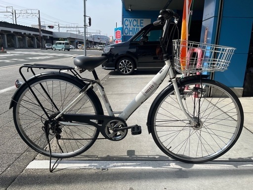 【完売御礼】【大人用】整備済 27型 丸石 自動点灯外装6段ギア 中古自転車 婦人車 白色 <自転車のオオムラ 静岡店>