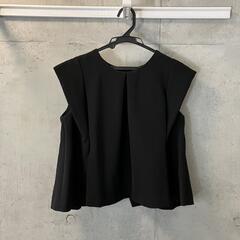 【SLOBE IENA】3WAYダブルクロス バックスリットブラウス×ガウチョオールインワンセットアップ（ブラック／40）の画像