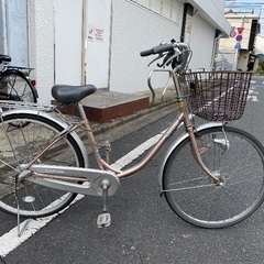 自転車 変則付き シャンパンピンク 26インチ
