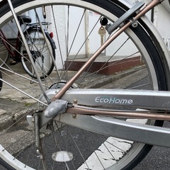 自転車 変則付き シャンパンピンク 26インチの画像