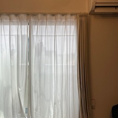 カーテン　遮光遮熱カーテンリビングカーテン　寝室カーテン　遮光カー
テン　遮熱カーテン　レースカーテン　2枚組セットの画像