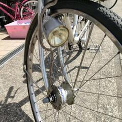 ブリヂストン 26インチ自転車 タイヤ前後新品 オートライト 3段ギア付 中古動作品の画像