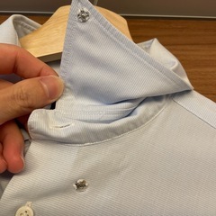 【状態良】HILTON ライトブルー チェック フォーマルシャツ　M-86の画像