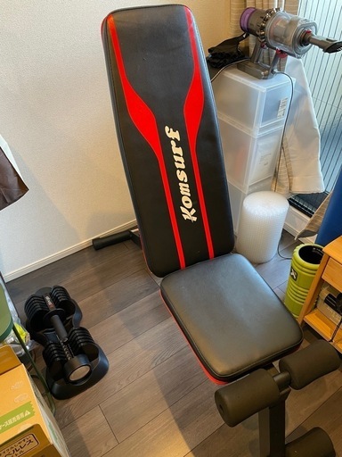 20kg可変式ダンベル2つ、トレーニングベンチ