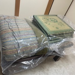 レトロ　美品こたつ　こたつ布団　い草のゴザ座布団５枚セットの画像