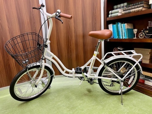 【引渡し決まり】中古品【キャプテンスタッグ(CAPTAIN STAG)  20インチ 折りたたみ自転車】 [LEDオートライト/シマノ6段変速/前後泥よけ] 標準装備