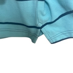 Gap 水色系ストライプ ポロシャツ Lの画像
