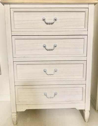 チェスト　アンティーク　ホワイト　ブロカント