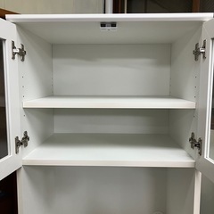 北海道　帯広　食器棚　キッチンボード　レンジボード　コンセント付き　白　ホワイト　キッチン　収納　モノココ　モノココ帯広の画像