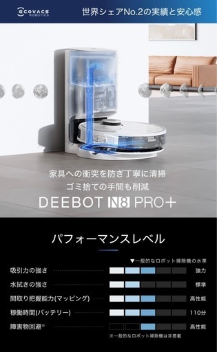 楽天市場】ロボット掃除機 DEEBOT N8 PRO 高性能 マッピング機能 水