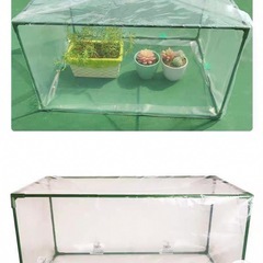 ミニ温室棚プランター家庭菜園風よけ 霜除け害虫鳥防止クリップ防虫ネットの画像