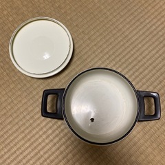昭和レトロ　ホーロー鍋　両手鍋　昭和花柄　レトロポップ　傷ありの画像