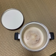 昭和レトロ　レトロポップ　真っ赤なホーロー両手鍋の画像