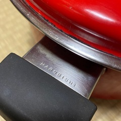 昭和レトロ　レトロポップ　真っ赤なホーロー両手鍋の画像