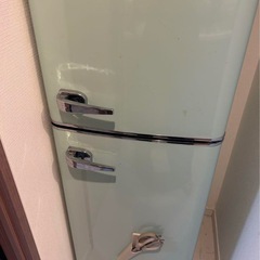 【本日限定価格】114L レトロ風　冷蔵庫 A-stage　グリ...