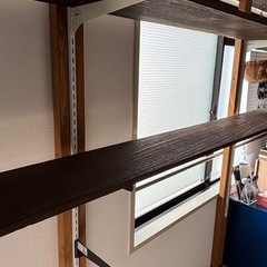 DIY壁面収納セット　ラブリコ9セット、木材と棚受け多数+焼杉棚板2mほか　の画像
