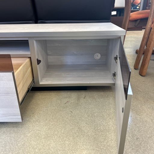 ☆値下げ☆A2503-611 配送不可 桜屋工業 テレビボード ホワイトグレー 棚板一枚欠品 キズ汚れペン跡有り