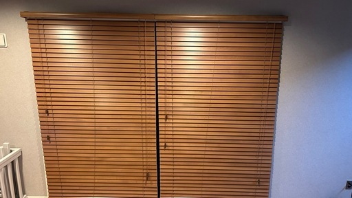 ウッドブラインド ミディアムブラウン 幅122cm×高さ210cm 2セット