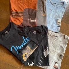 希少廃番fenderコラボ Tシャツ6枚セットUNIQLOギターベースバンドステージMストラトテレキャスプレベジャズベ 半袖の画像