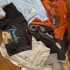 希少廃番fenderコラボ Tシャツ6枚セットUNIQLOギターベースバンドステージMストラトテレキャスプレベジャズベ 半袖の画像