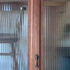 古民家　建具　①欄間　明り取り窓　目隠し　②型板ガラス　モール入り大型レトロ窓ガラス　③型板ガラス　モール入り中型レトロ窓ガラス　/古民家再生　インテリア　障子窓　年代物　美品の画像