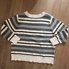 LIZ CLAIBORNE ストライプニットセーター 1Xの画像