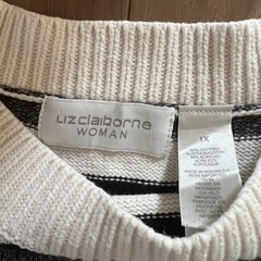 LIZ CLAIBORNE ストライプニットセーター 1Xの画像