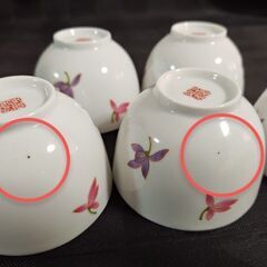 【有田焼】醍醐窯/超軽量/🪷蘭の花柄/煎茶呑茶碗5客セット【美品】🌼🌼🌼早めの取引→💴750🌼🌼🌼大量の和食器と一緒に購入の場合→💴300 の画像
