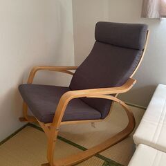 IKEA POÄNG ポエング ロッキングチェア/スキフテボー ダークグレー（901.612.39）の画像