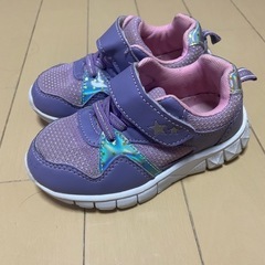 子ども　キッズ　スニーカー　紫　16cmの画像