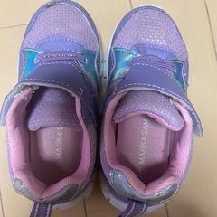 子ども　キッズ　スニーカー　紫　16cmの画像