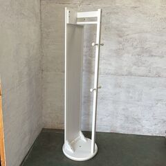 姿見 姿見鏡 全身鏡 ハンガーフック付き ホワイト J0832の画像