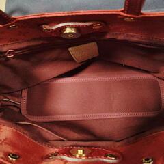 【russet】 赤 バッグ ショルダーストラップ付き　保証書付き　美品の画像