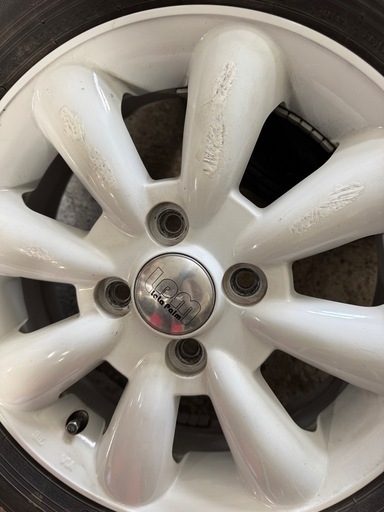155/65R14白ホイールパンク修理あり2箇所