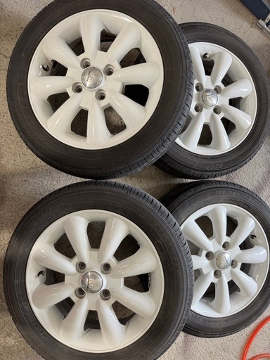 155/65R14白ホイールパンク修理あり2箇所