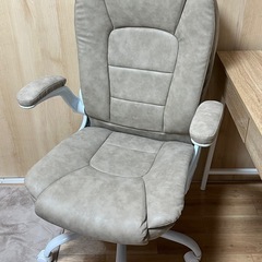 オフィスチェア　PUレザー　グレージュ　