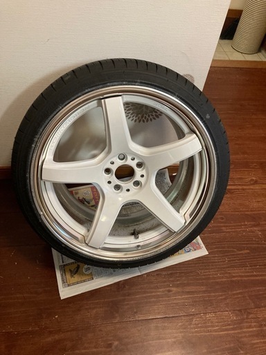 WORK T5R 2P 18x9.5J+45 5H100 23年製　ネオリン 215/40R18 バリ溝