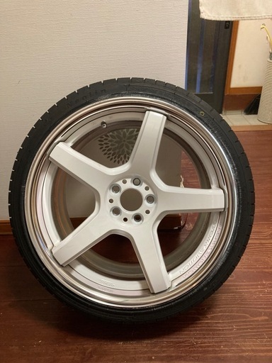 WORK T5R 2P 18x9.5J+45 5H100 23年製　ネオリン 215/40R18 バリ溝