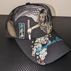 〘新品〙抜刀娘 帽子 メッシュキャップ 刺繍 和柄の画像